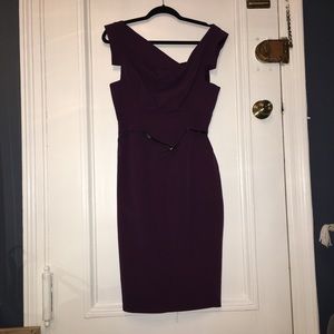 Black Halo Jackie O Sexy Cocktail Dress Eggplant 8